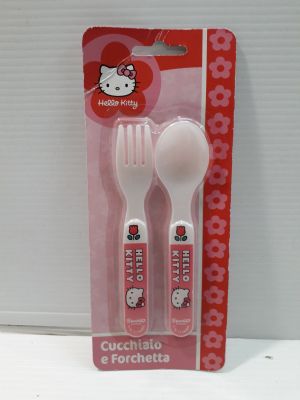 two plastic utensils and a fork in the package