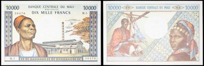three different bank notes with a picture of a woman and a man on them