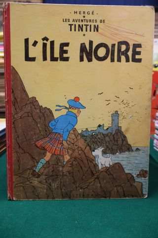 HERGE : « TINTIN, L’ILE NOIRE » Ed CASTERMANN de 1947 (trace de c...