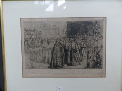 Auguste LEPERE (1849-1918) La procession de la Fête-Dieu dev…