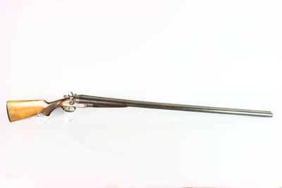 rifle and shotgun on a white background with a white background
