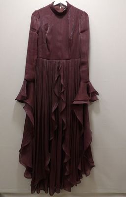 Robe de soirée, cocktail en voile irisé coloris marron avec …
