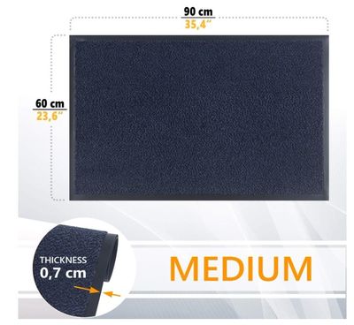 a close up view of a large black area rug with measurements