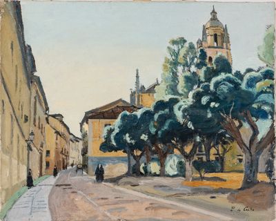 Paul de CASTRO (1940) : Place de l'église.