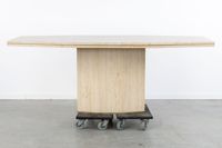 Willy Rizzo (1928-2013), table octogonale, travertin, laiton… (photo 3)