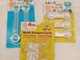 three different types of baby safety locks are shown in the packaging