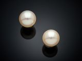 une paire de perles blanches sur un fond noir