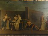 une image d'un tableau représentant un groupe de personnes dans une pièce