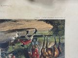 a picture of a painting of a horse being pulled by a horse