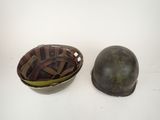 helmet and bowl on a white surface