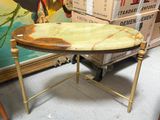 a table that has a lot of boxes on top of it