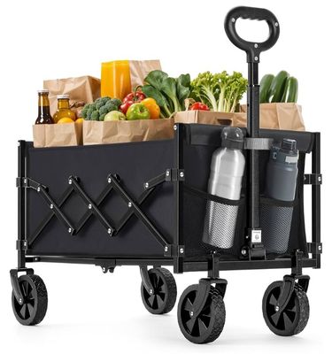 une image représentant un chariot rempli de nourriture et de boissons