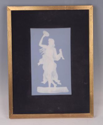 an image of a framed picture of a man holding a hammer