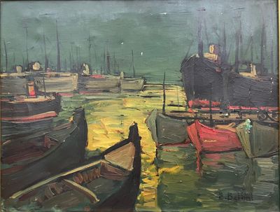 BELLINI Emmanuel (1904-1989) Port de Cannes Huile sur toile …