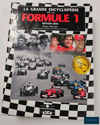the cover of a book with a picture of formula cars on it