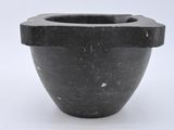 black marble bowl on white background with white background
