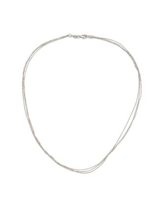 a close up of a necklace on a white background