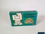 a green box with a game and watch on it