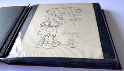 un livre sur lequel figure le dessin d'un homme tenant un parapluie