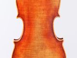 an old violin with a wooden back and bow on a white background