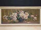 une peinture de fleurs dans un vase sur une table