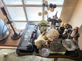 a table with a lot of items on it