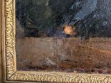 a picture of a painting of a person in a field