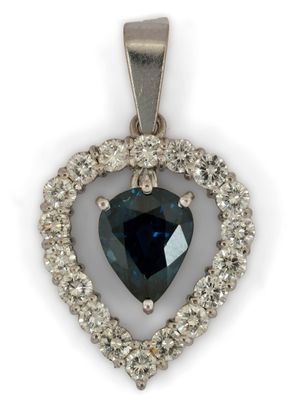 Pendentif en or blanc 18 carats serti de diamants taille bri…