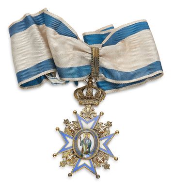 Gros plan sur une médaille entourée d'un ruban
