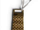 gold cell phone case with a rope on a white background