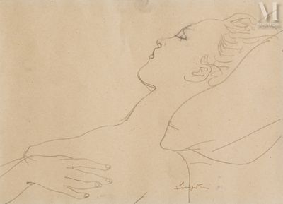 an old drawing of a woman with a bird in her hand