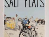 painting of a man riding a motorcycle on a street with other people