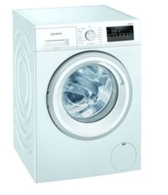 gros plan d'une machine à laver sur fond blanc