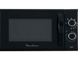 black microwave oven sitting on top of a white counter top