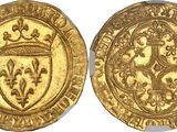 a gold coin with a shield on the front and a shield on the back