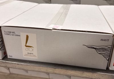 a box of food sitting on a counter top