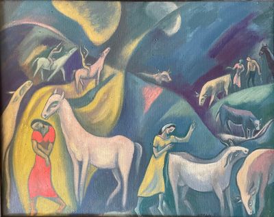 MAKAROVA Irina (1960) Dans les montagnes Huile sur toile, si…