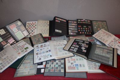 many different types of stamps on the pages of a book