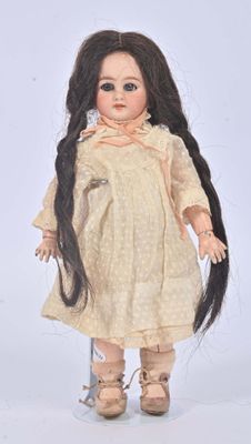 une image représentant une poupée aux longs cheveux noirs et vêtue d'une robe