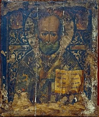 ECOLE RUSSE XIXe siècle "Saint Thomas le Thaumaturge"