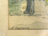 a picture of a painting of a man and a dog
