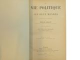 an open book with a black and white title on it