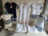 a display of baby clothes on a shelf in a store