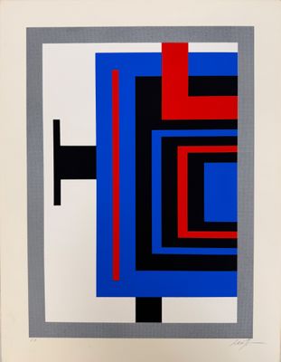 une image représentant un carré bleu et rouge