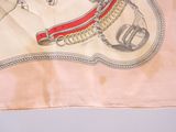 a picture of a vintage scarf with a horse and a crown