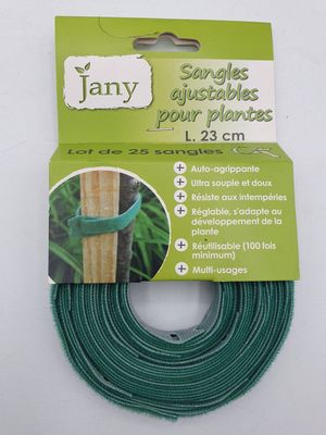 JANY - 25 Sangles ajustables pour plantes - 23cm - Réutilisa…