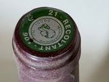 a close up of a bottle of wine with a label on it
