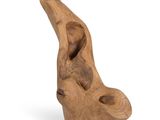 an image of a wooden sculpture of a bird on a white background