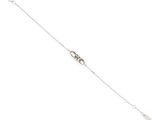a close up of a silver chain with a clasp on a white background
