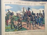 an old book with a picture of soldiers on horseback and a man on a horse